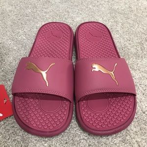 SOLD | Puma | Pink Rose Gold Cool Cat Slides 8 NWT